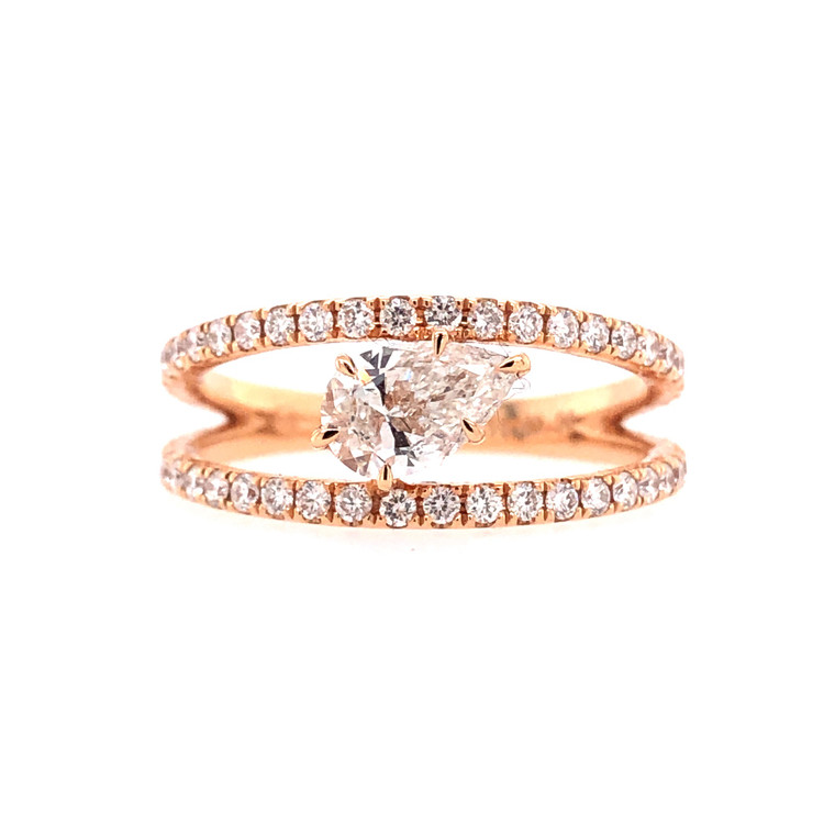 Pear Shaped Diamond Floating Diamond Ring