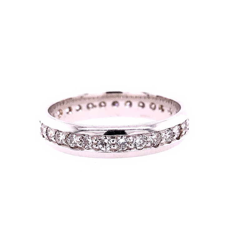 Beveled Edge Diamond Wedding Band