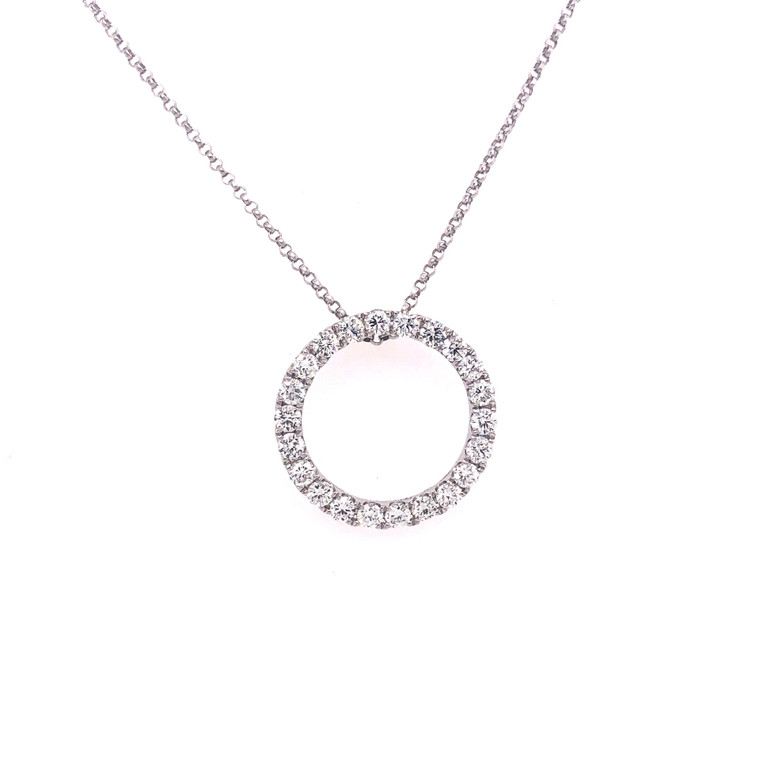 Diamond Claw-Set Circle Pendant