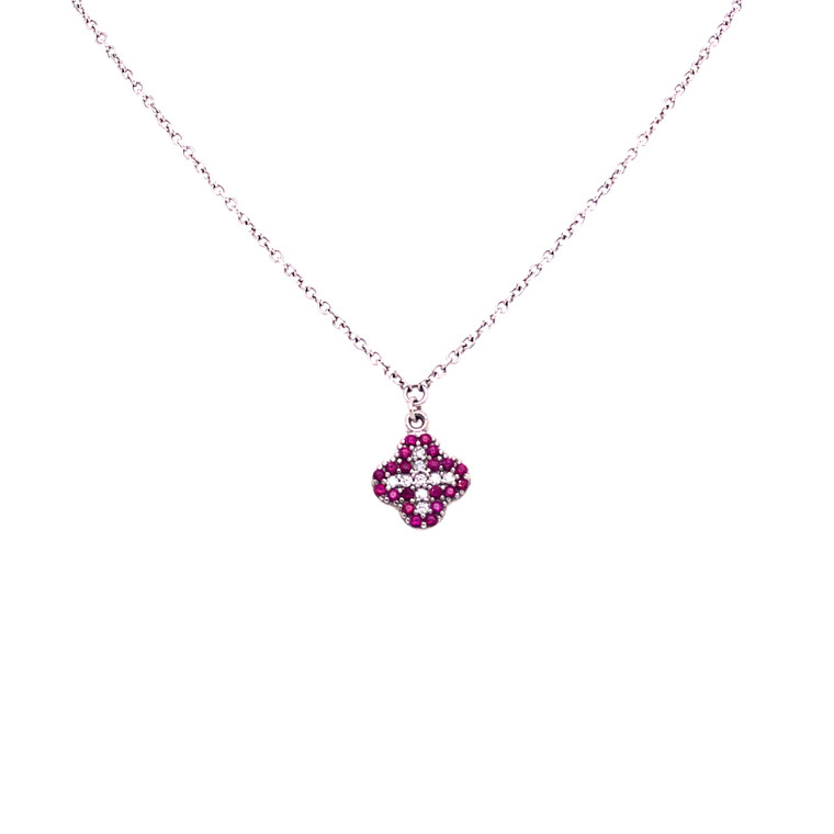Red & White Cross Necklace