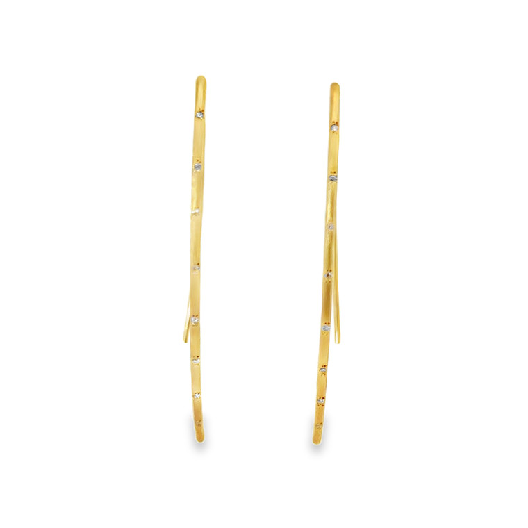 Textured Diamond Bar Earrings