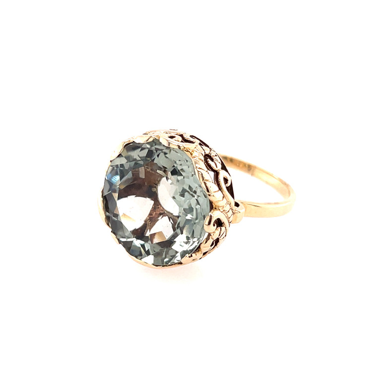 Green Amethyst Spinner Ring