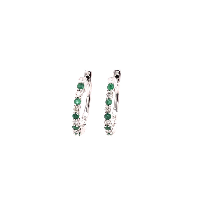 Emerald & Diamond Huggies