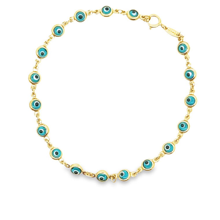 Multi Evil Eye Bracelet - Yellow Gold