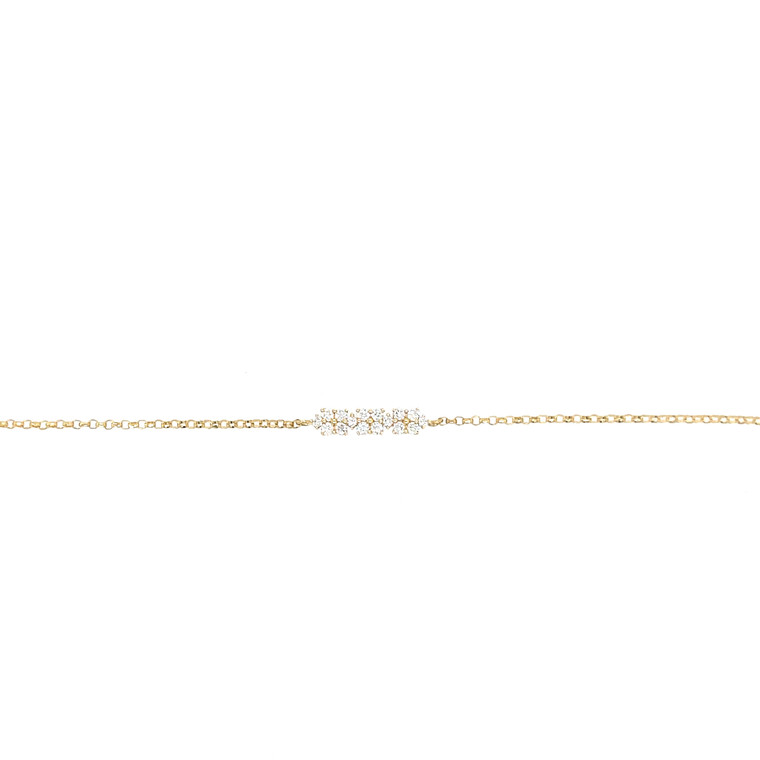 Mini Fleur Diamond Bracelet - Yellow Gold