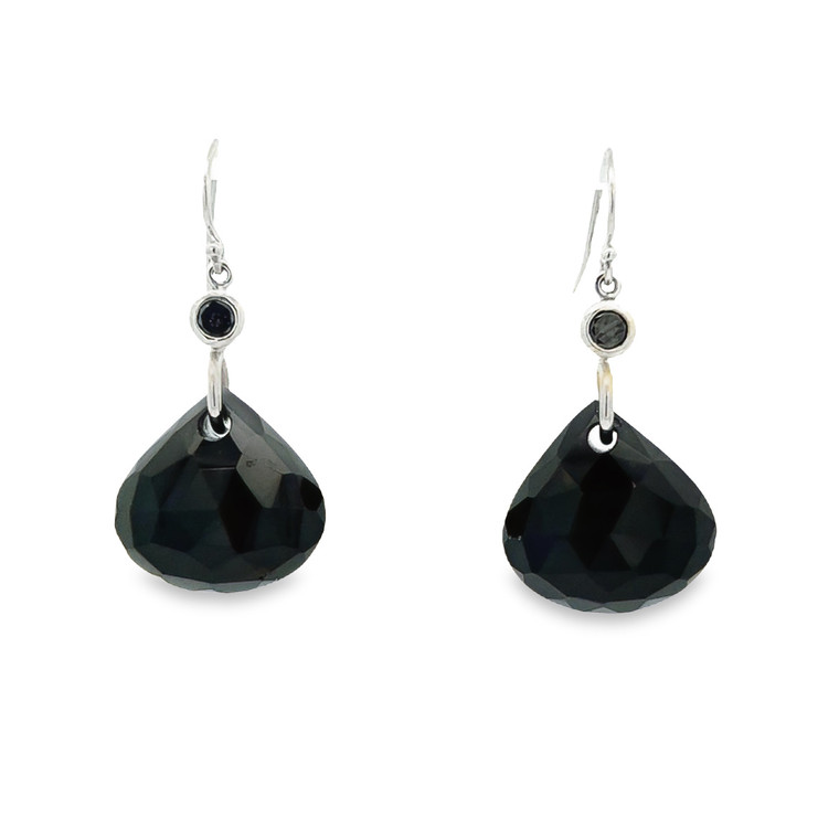 Black Spinel & Black Diamond Drops