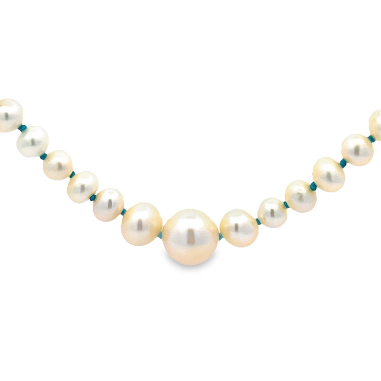 Bubble Pearl Necklace - Turquoise Thread