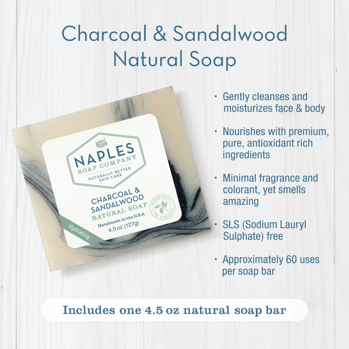 Charcoal Sandalwood Natural Soap Naples Soap Charcoal Sandalwood Natural Soap Naples Soap