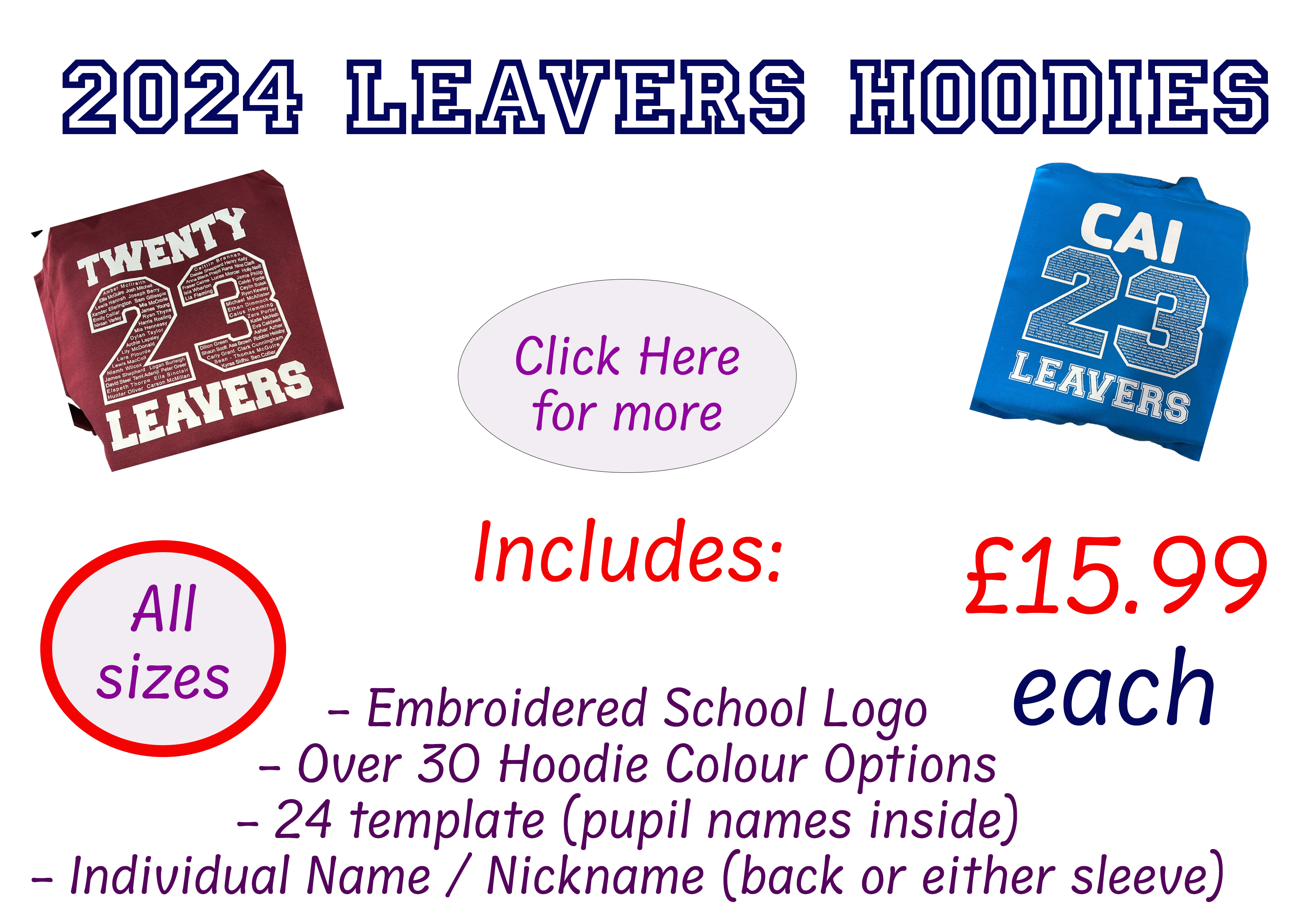 leavers hoodies 2024