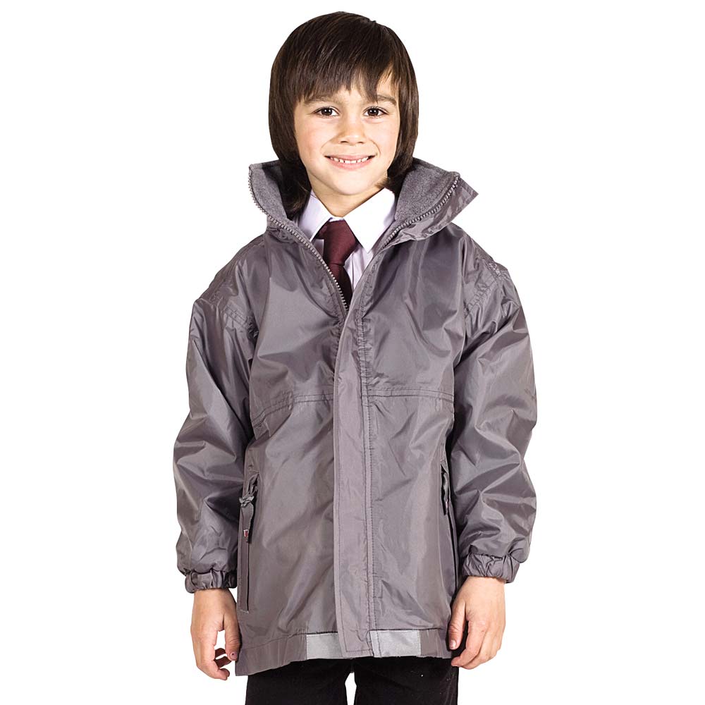 Maidenhill Primary School Heavy Duty Waterproof Reversible Fleece Lined Jacket (Grey)
