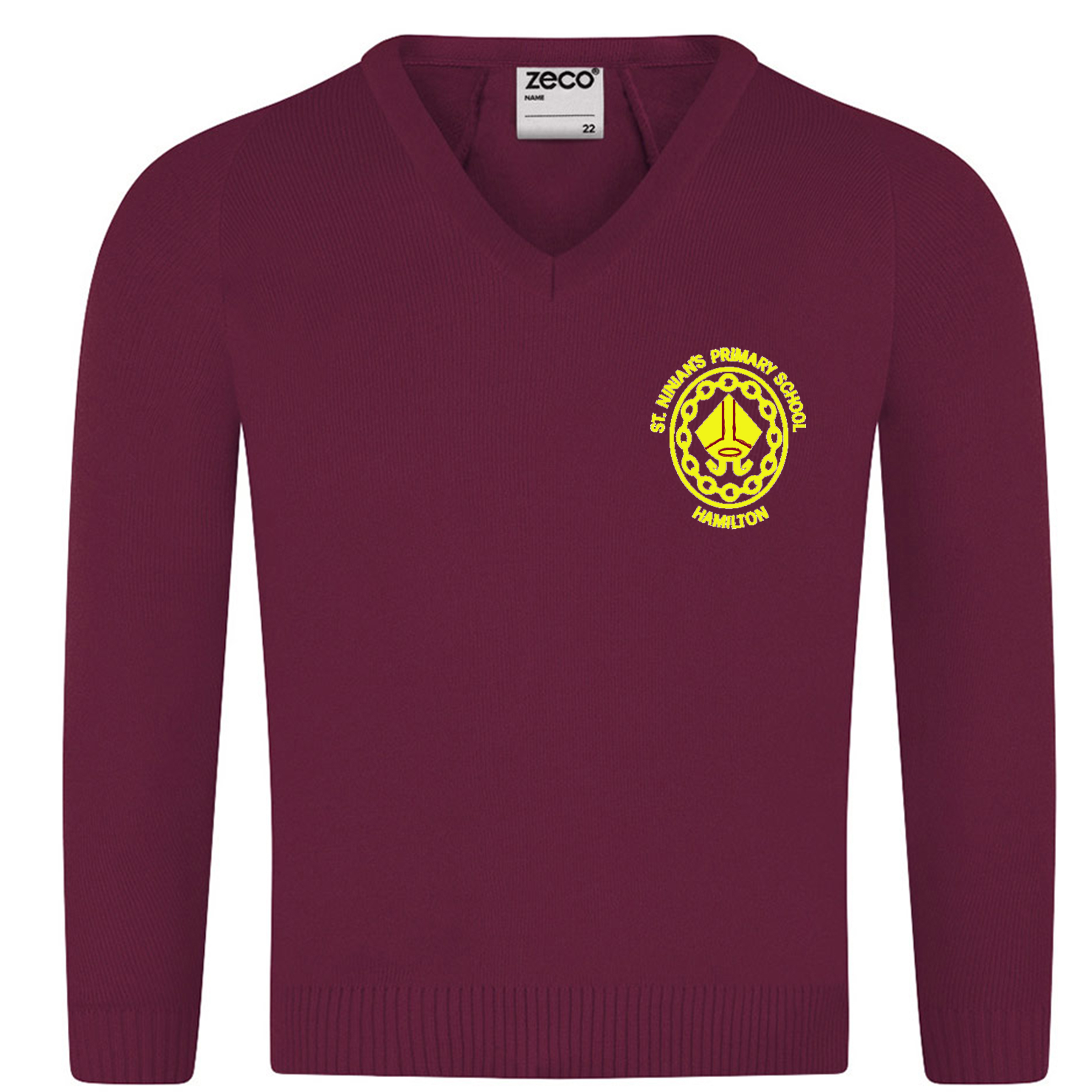 St Ninian's Knitted V Neck Jumper