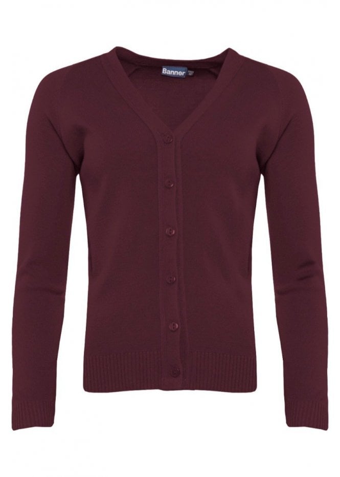 Netherlee Primary Burgundy Knitted Cardigan