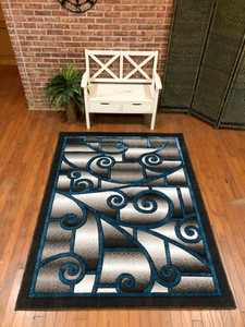 Full view of the rug laid out showing design and details. Full view of the rug laid out showing design and details.