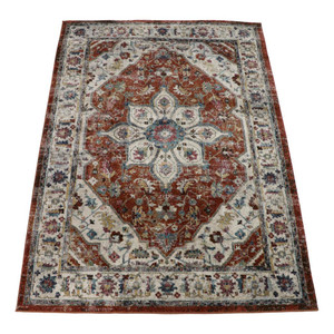 Full view of rug laid out showing detail of entire rug. Full view of rug laid out showing detail of entire rug.