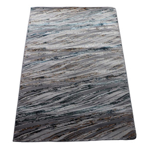 Full view of the Waves rug laid out showing design details. Full view of the Waves rug laid out showing design details.