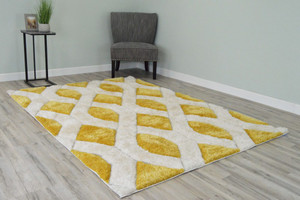 Full view of the trellis shag rug laid out showing detailed design. Full view of the trellis shag rug laid out showing detailed design.