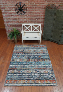 Full view of the Pablo rug laid out showing detail. Full view of the Pablo rug laid out showing detail.