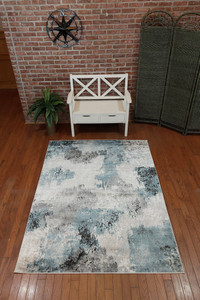 Full view of the Skyline rug laid out showing detail. Full view of the Skyline rug laid out showing detail.