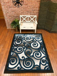 Full view of the rug laid out showing design details. Full view of the rug laid out showing design details.