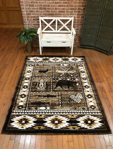 Full view of the rug laid out showing details.
