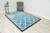Full view of the Trellis rug laid out showing details.