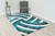 Full view of the shag rug laid out showing design detail.