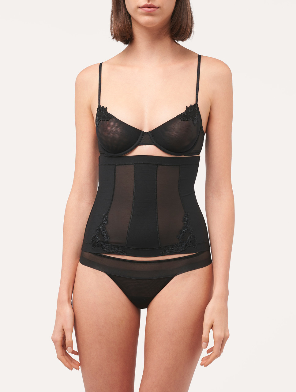 Brazilian Briefs in black stretch tulle