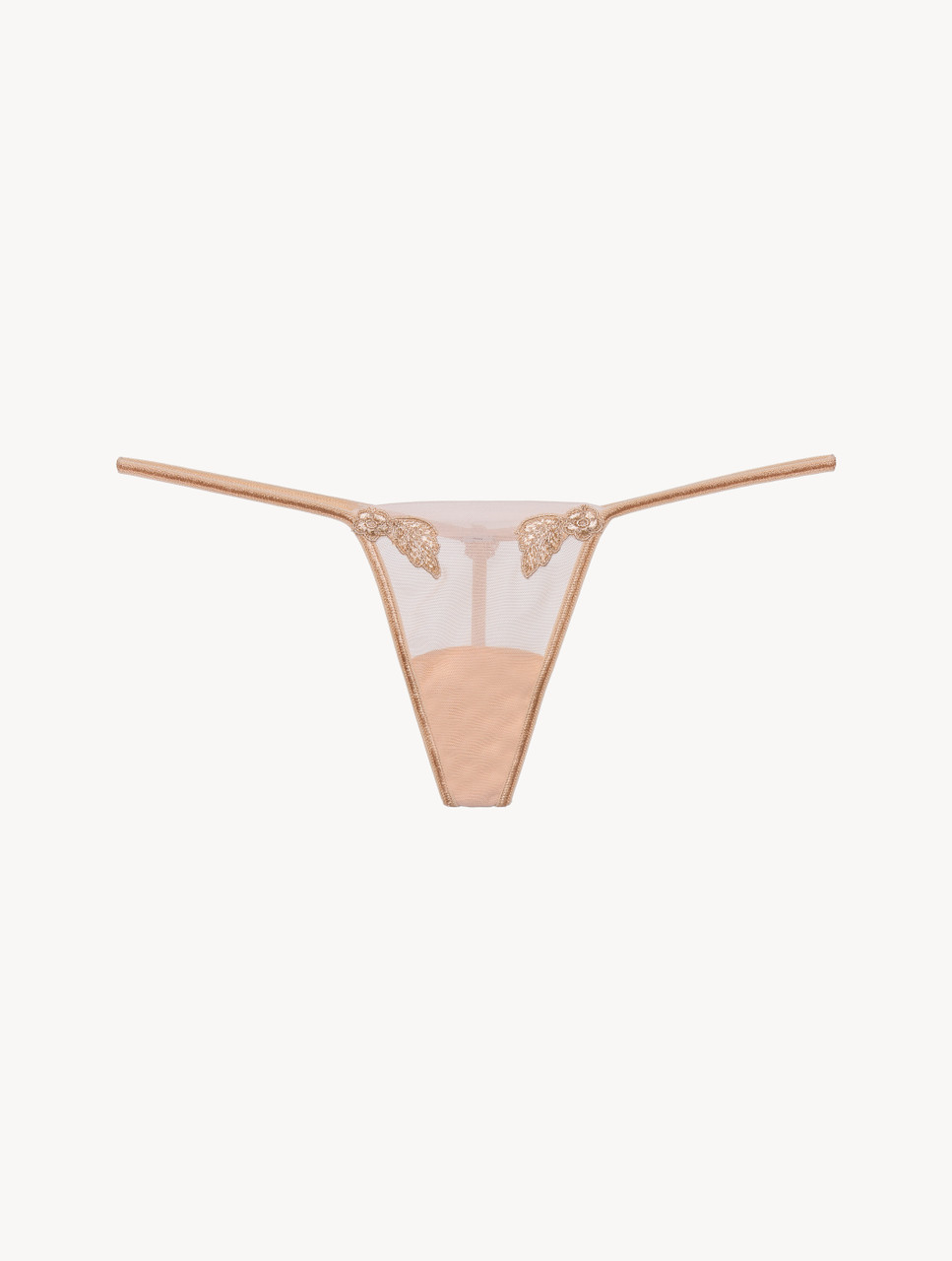 Thong in sand stretch tulle