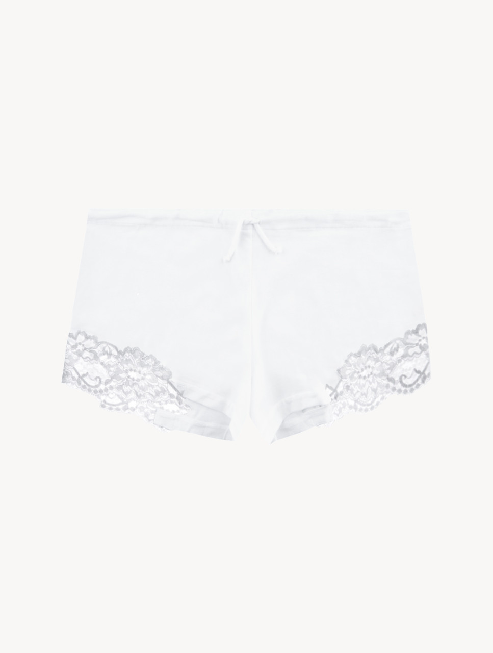 White cotton sleep shorts