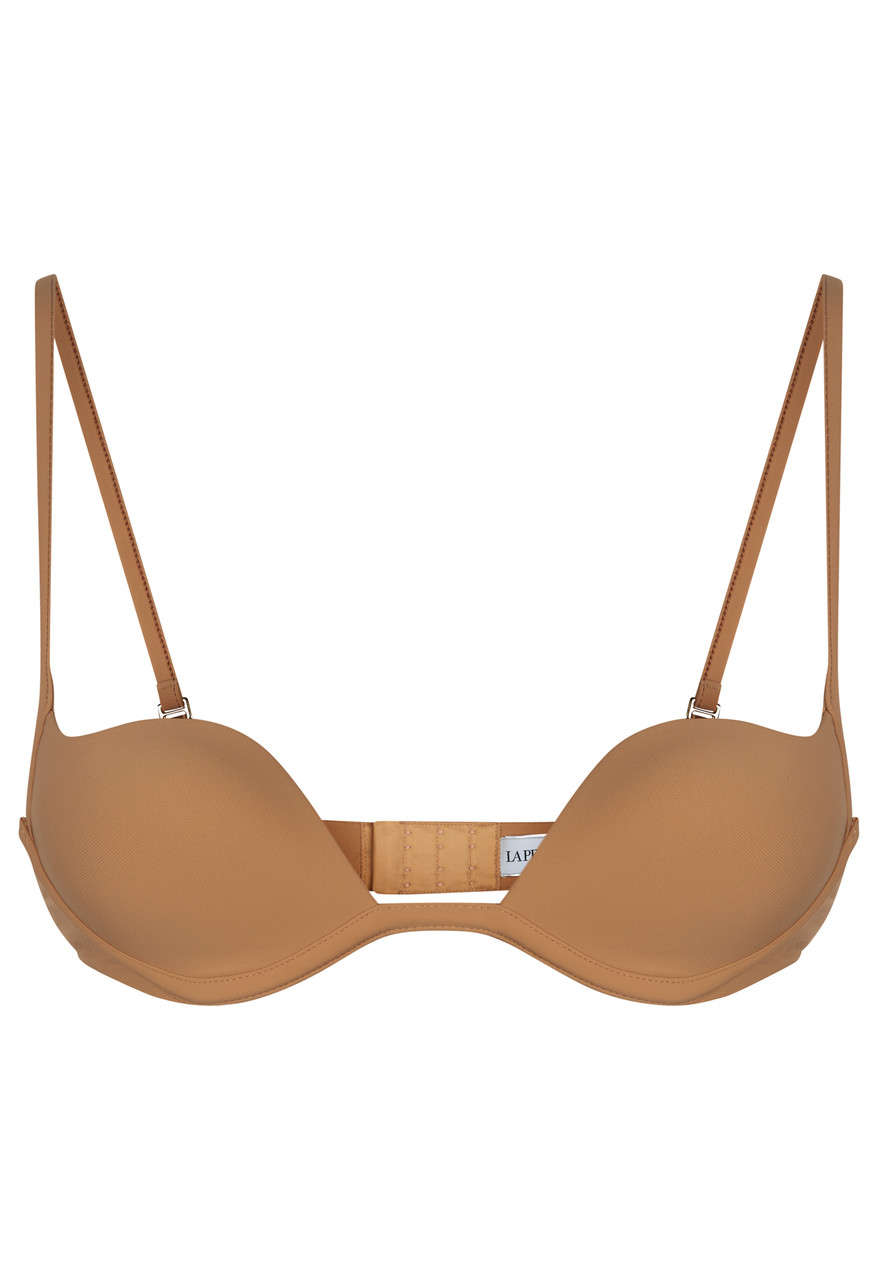 Amaretto-coloured non-wired padded push-up bra