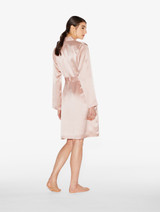 Powder pink silk short robe_2