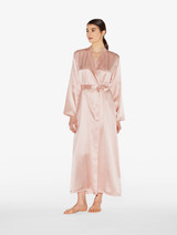 Powder pink silk long robe_1