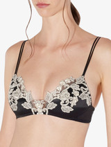 Black silk Triangle Bra with ivory frastaglio_3