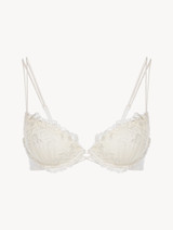 Push-up Bra in off-white Lycra with embroidered tulle_0