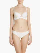 Underwired Bikini Top in off-white with ivory embroidery_1