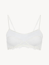 Bralette in off-white stretch tulle_0