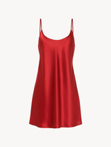 Silk slip dress in garnet_0