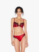 Red silk Push-up Bra with frastaglio_1