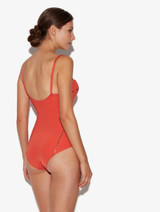 Underwired orange swimsuit with metallic embroidery_2