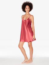 Silk slip dress in rose noisette_1