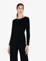 Black cotton long-sleeved top_1