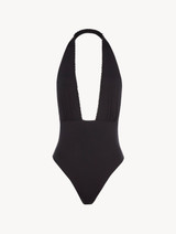 Halter neck swimsuit in Black_0