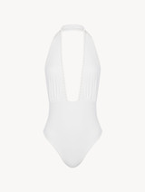 Halter neck swimsuit in White_0