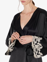 Black silk short robe with frastaglio_4