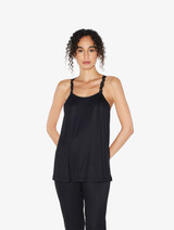 Camisole in black modal with embroidered tulle_1