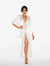 Off-white long silk robe with  macramé_3