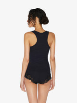 Cashmere Blend Ribbed Tank Top in Onyx with Frastaglio_3
