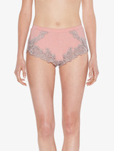 Cashmere Blend Ribbed Sleep Shorts in Blush Clay with Frastaglio_2