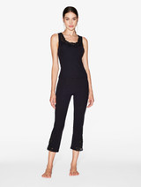 Cashmere Blend Ribbed Trousers in Onyx with Frastaglio_1