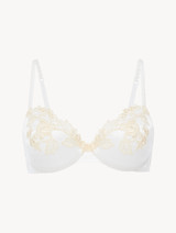 Silk Underwired Bra in white with ivory frastaglio_0